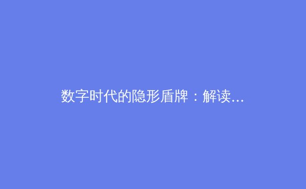 数字时代的隐形盾牌：解读VPN技术演进与未来趋势