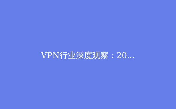 VPN行业深度观察：2024年隐私保护、流媒体解锁与全球网络自由新趋势 - 3