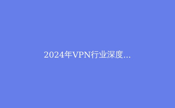 2024年VPN行业深度解析：技术演进、政策环境与隐私安全新格局 - 4