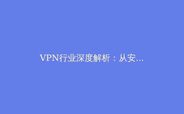 VPN行业深度解析：从安全工具到数字生活新基建的演变与未来 - 2